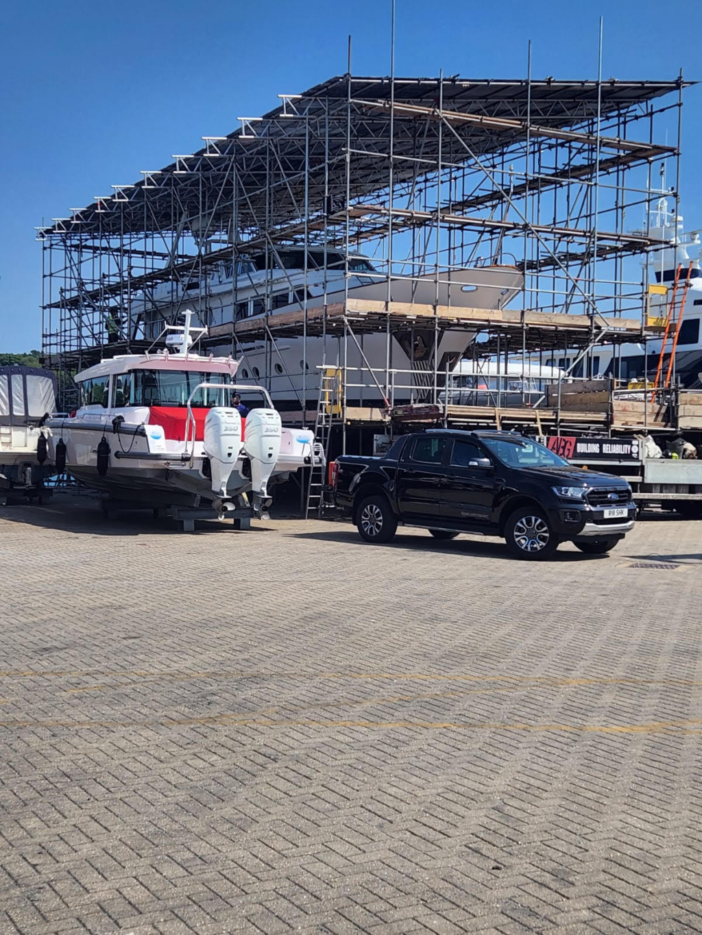 Southampton docks yacht enclosure scaffolding provider - ABG Scaffolding